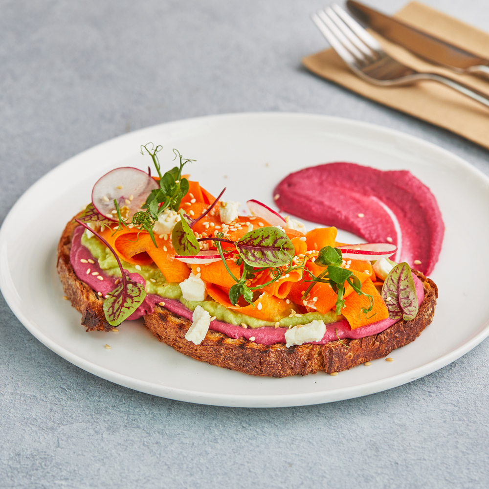 Beetroot avo toast